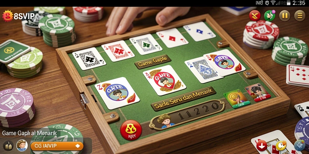 Tampilan gameplay seru permainan Gaple di 8SVIP.