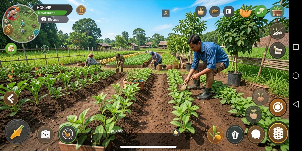 Screenshot HOKIVIP menampilkan gameplay pertanian yang seru dan menarik.
