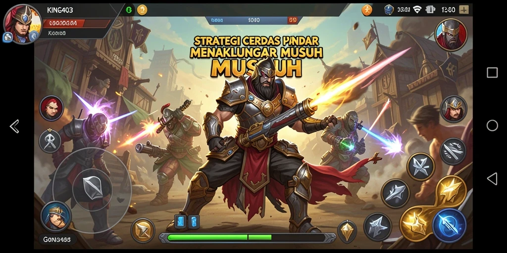 Tampilan gameplay KING403 menunjukkan pertempuran strategis yang intens.