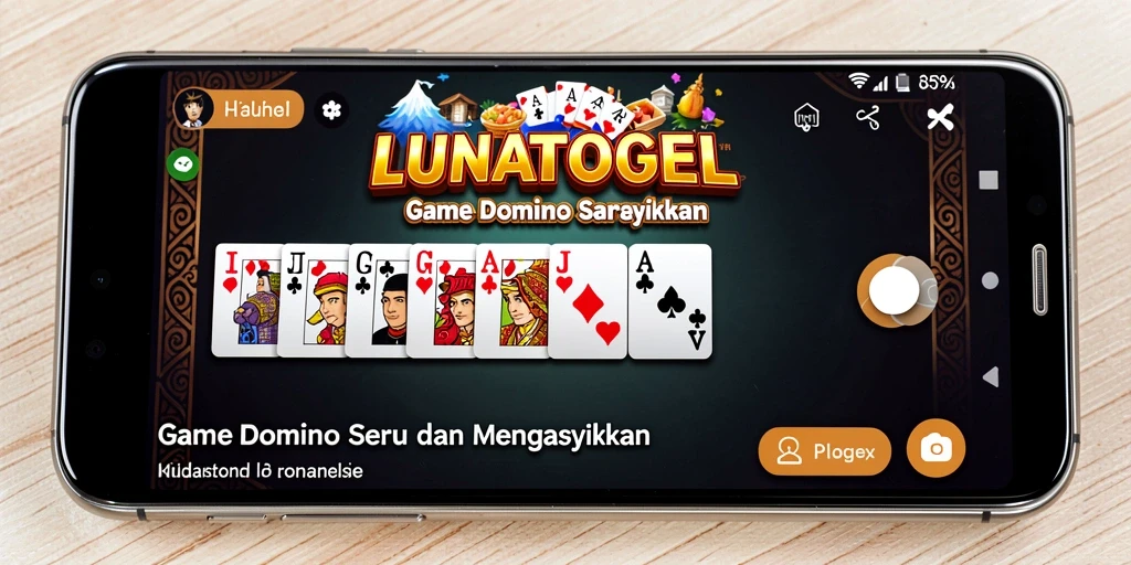 Tampilan gameplay Domino yang seru dan interaktif di LUNATOGEL.