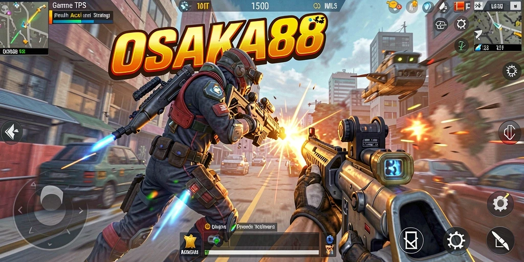 Screenshot gameplay OSAKA88 menampilkan aksi seru dan pertarungan intens.